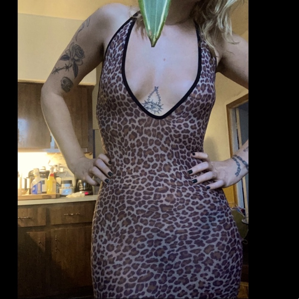 Vintage Mesh Cheetah halter slip